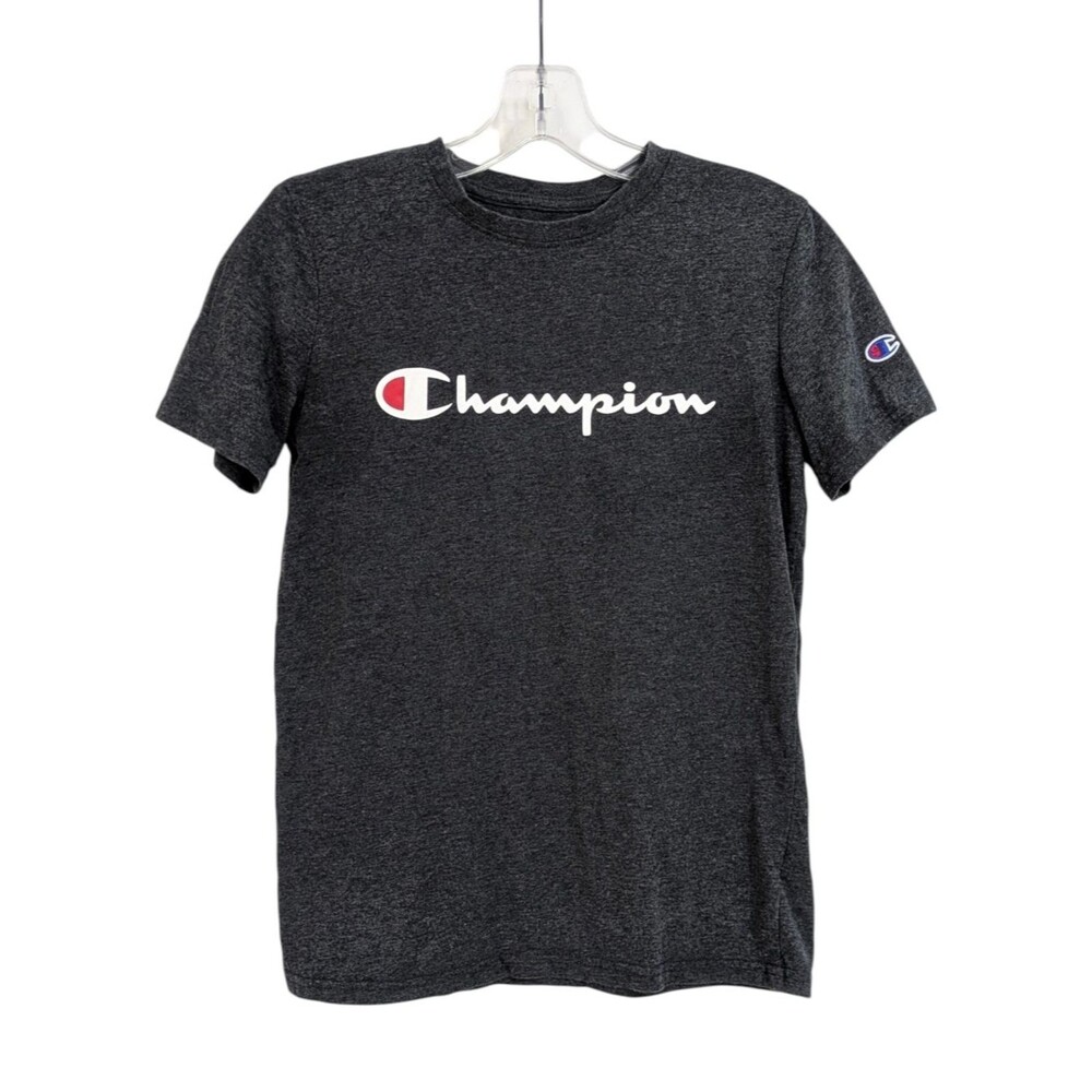 Champion Dark Grey Logo T-Shirt - Size Large Boys Unisex Girls Tee